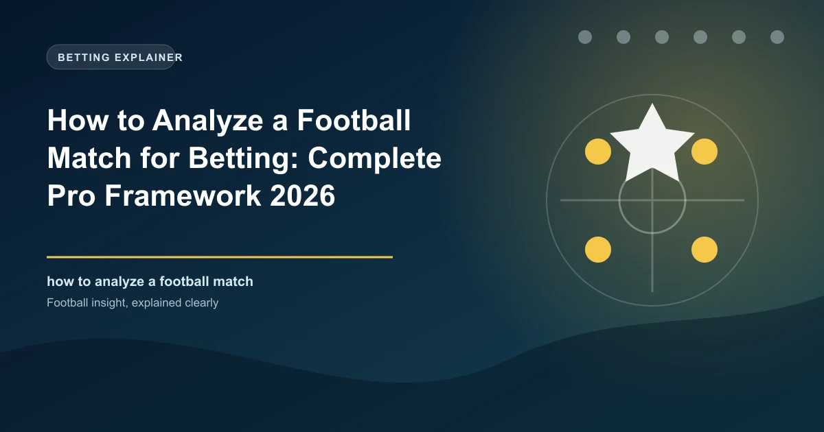 How to Analyze a Football Match for Betting: Complete Pro Framework 2026
