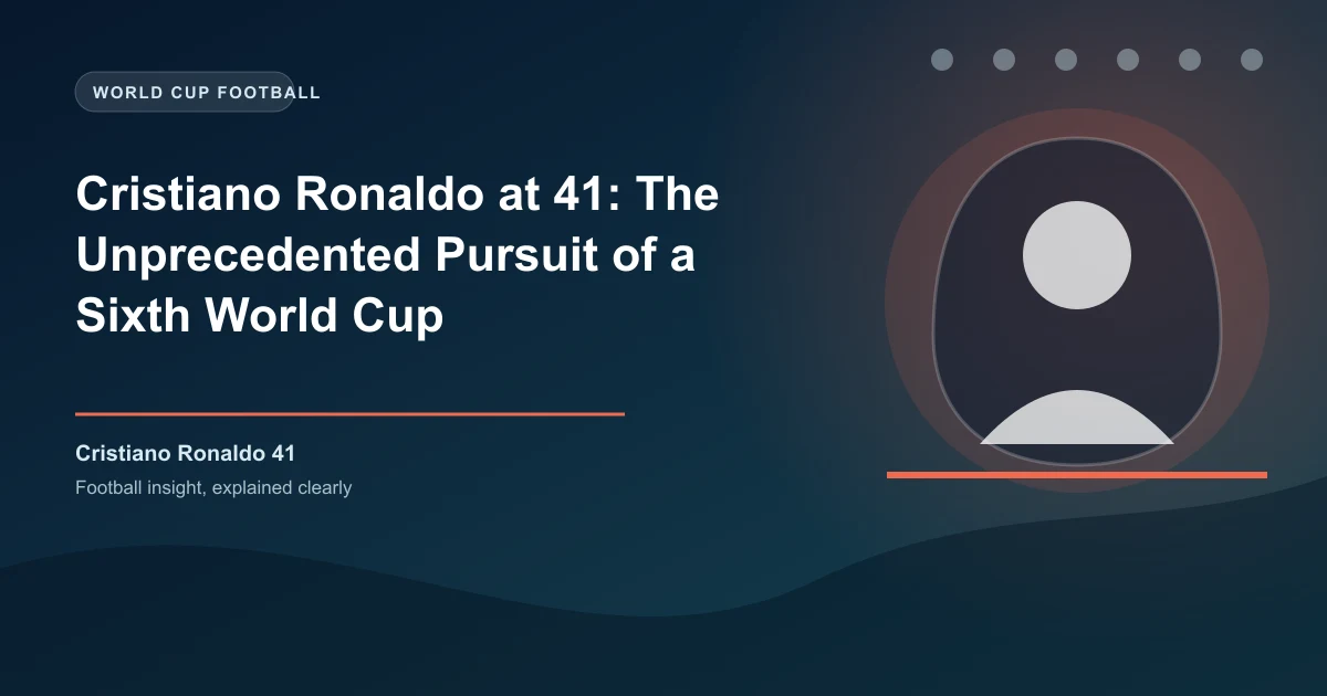 Cristiano Ronaldo at 41: The Unprecedented Pursuit of a Sixth World Cup