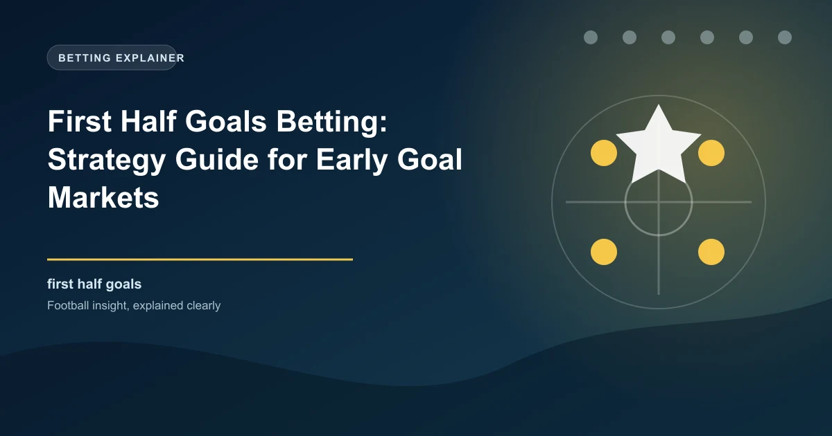 First Half Goals Betting: Strategy Guide for Early Goal Markets