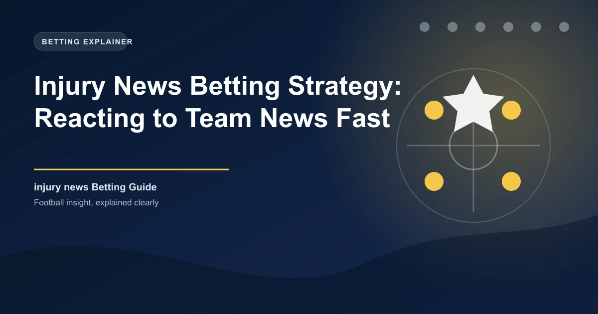 Injury News Betting Strategy: Reacting to Team News Fast