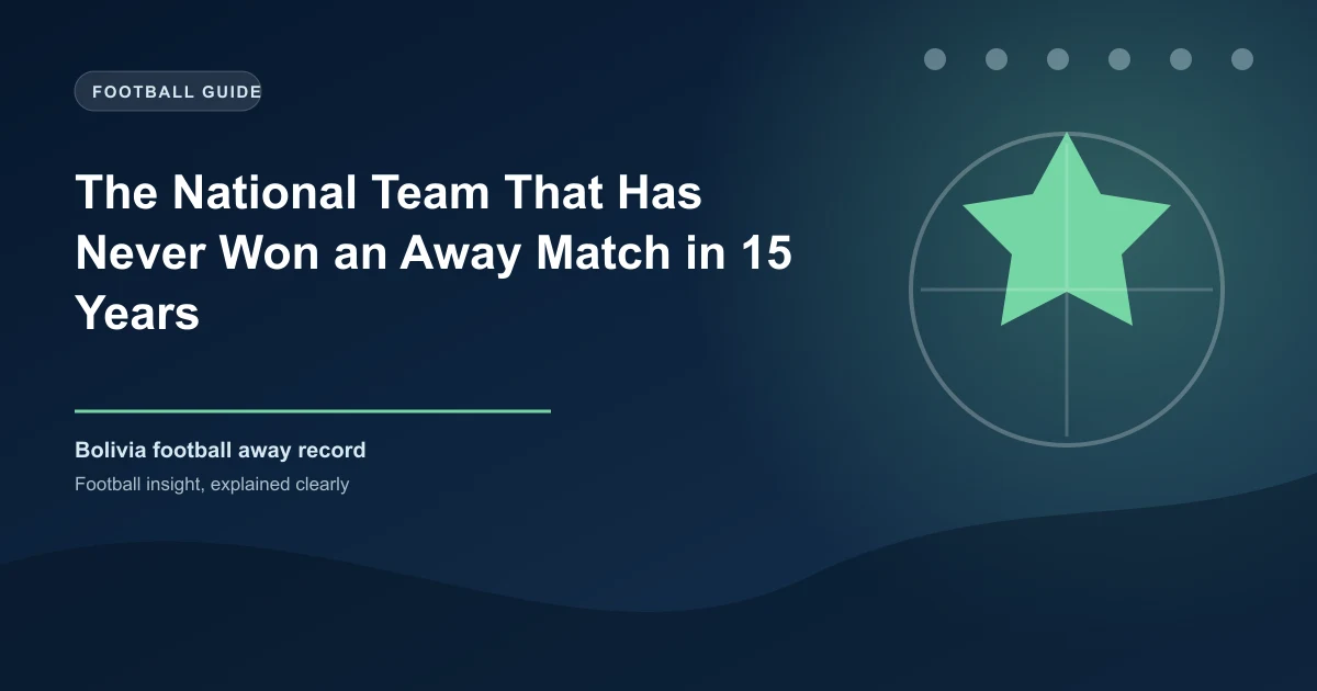 The National Team That Has Never Won an Away Match in 15 Years